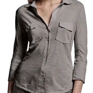James Perse Sheer Slub Side Panel Shirt